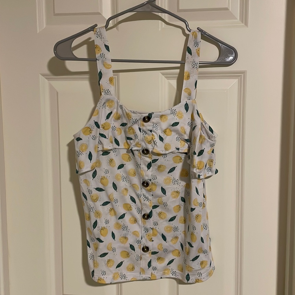 Lemon print shirt sz M